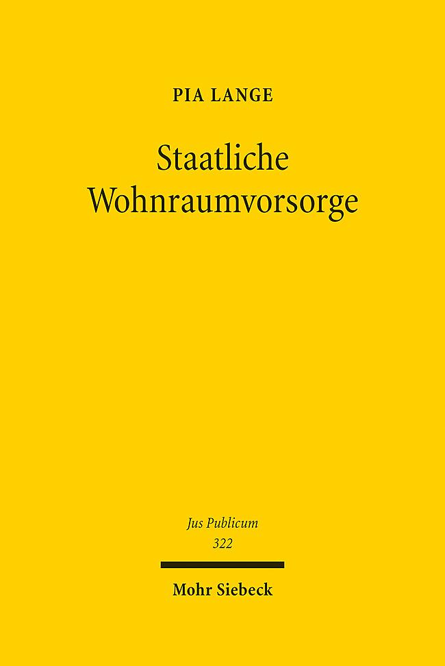 Vorderes Coverbild Staatliche Wohnraumvorsorge