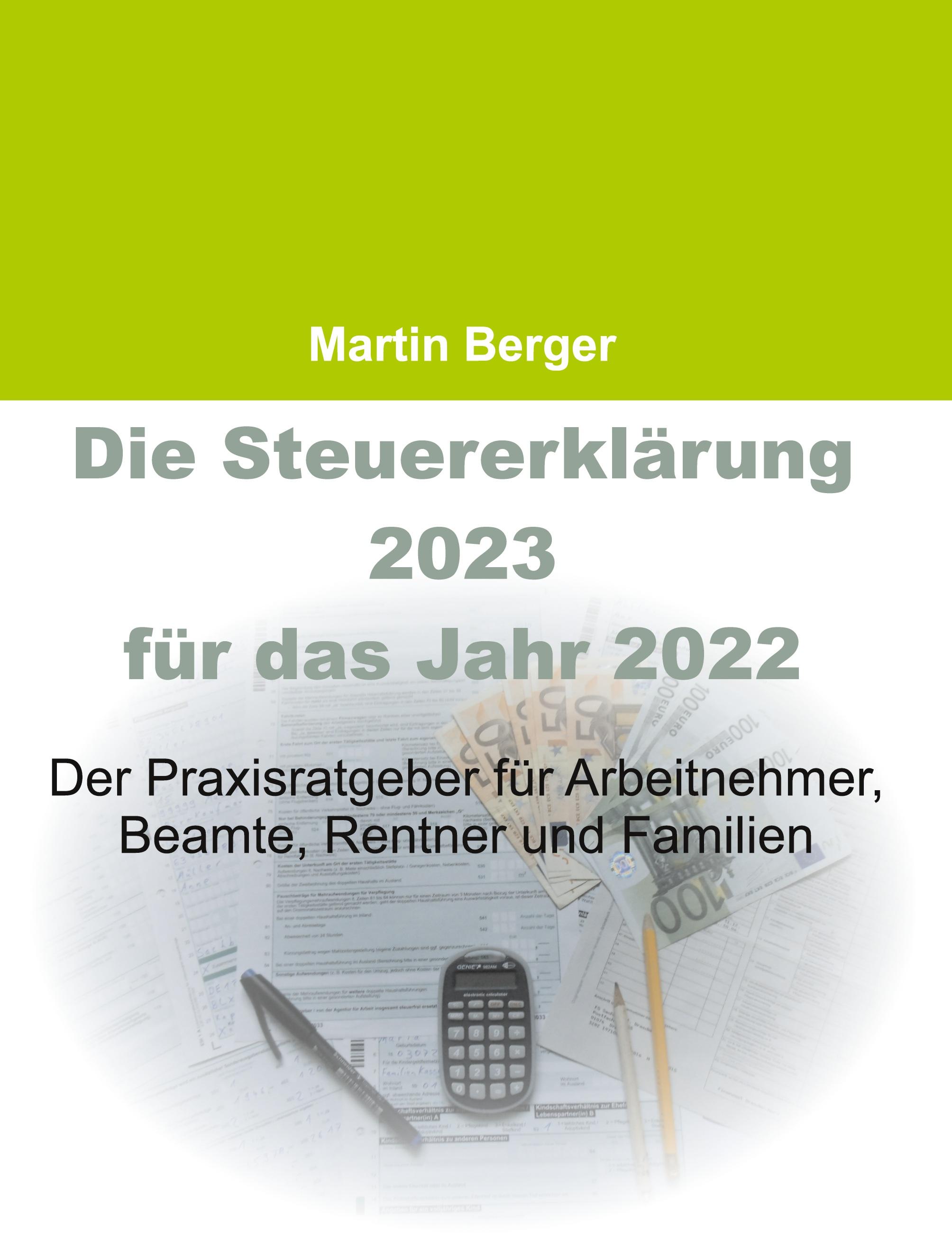 Vorderes Coverbild Die Steuererklärung 2023 für das Jahr 2022