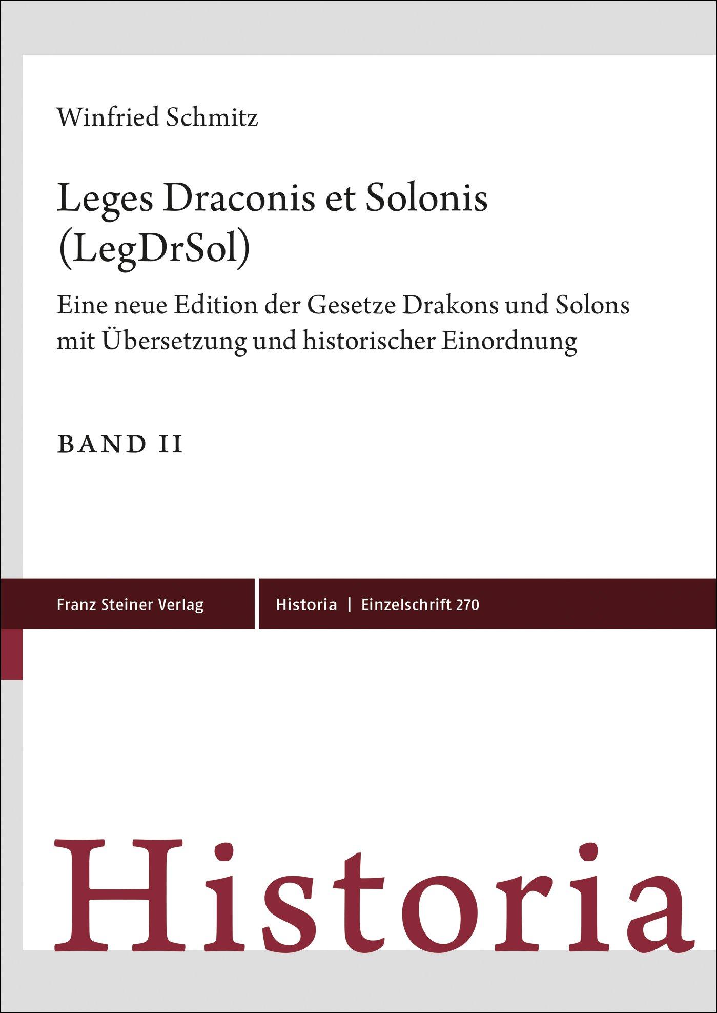 Vorderes Coverbild Leges Draconis et Solonis (LegDrSol)