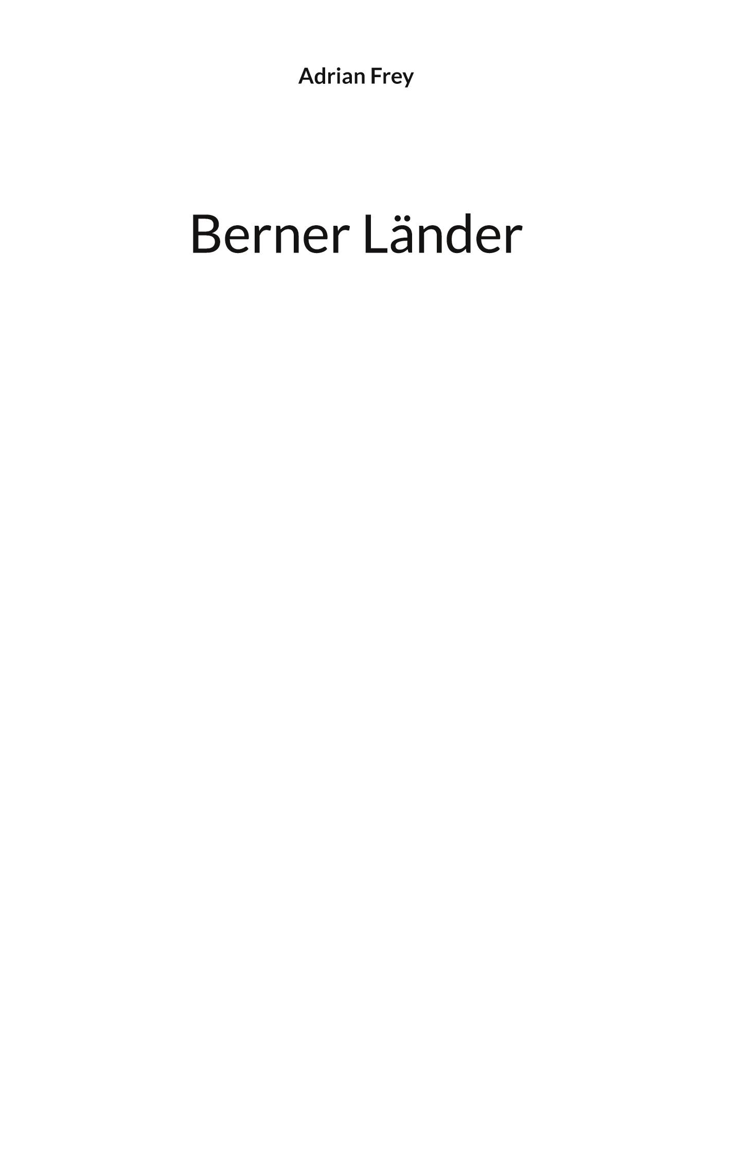 Vorderes Coverbild Berner Länder