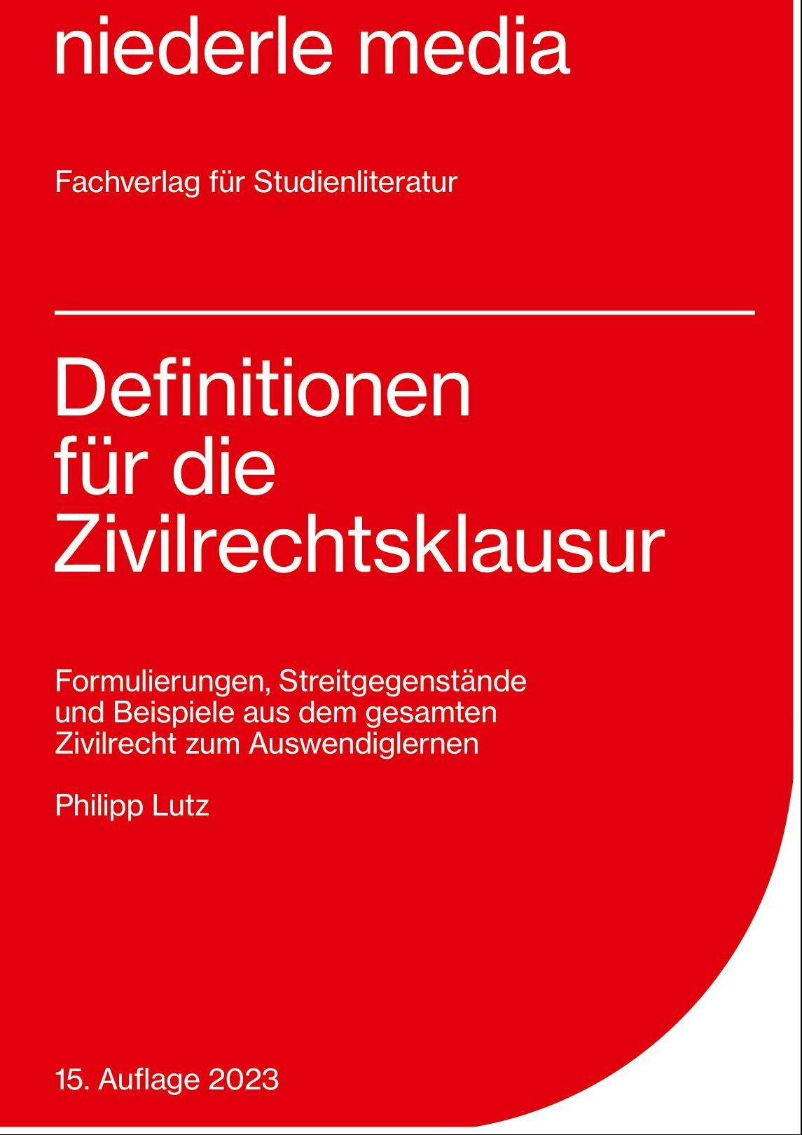 Vorderes Coverbild Definitionen für die Zivilrechtsklausur
