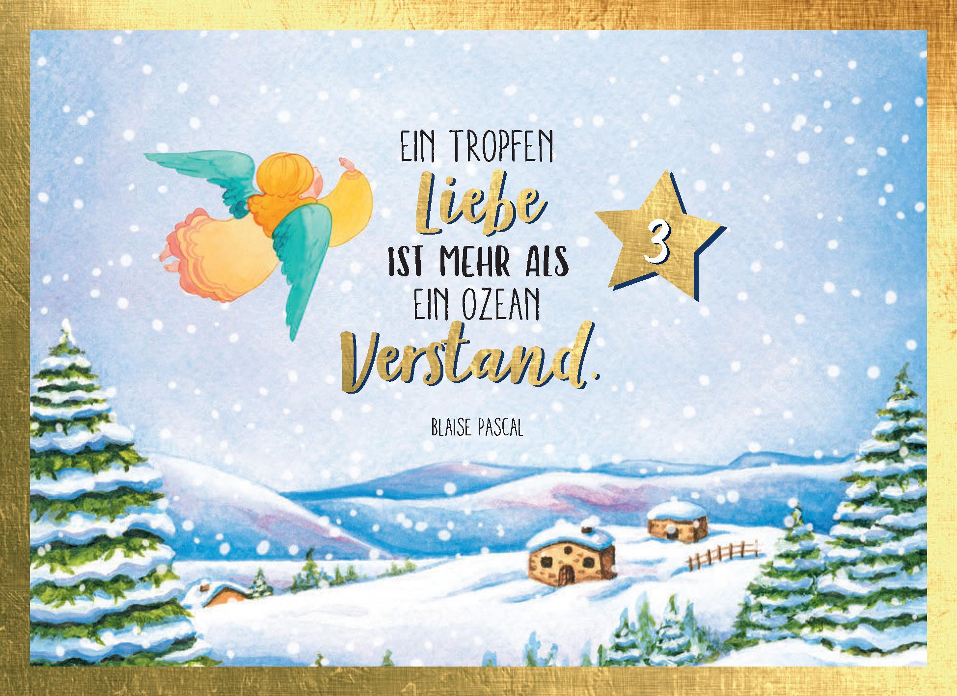 Beispielinhalt (Bild) Jeden Tag ein Schutzengel für dich | Adventskalender mit Aufsteller