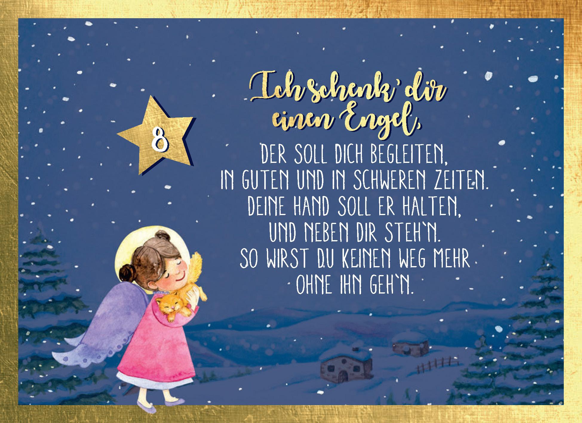 Beispielinhalt (Bild) Jeden Tag ein Schutzengel für dich | Adventskalender mit Aufsteller