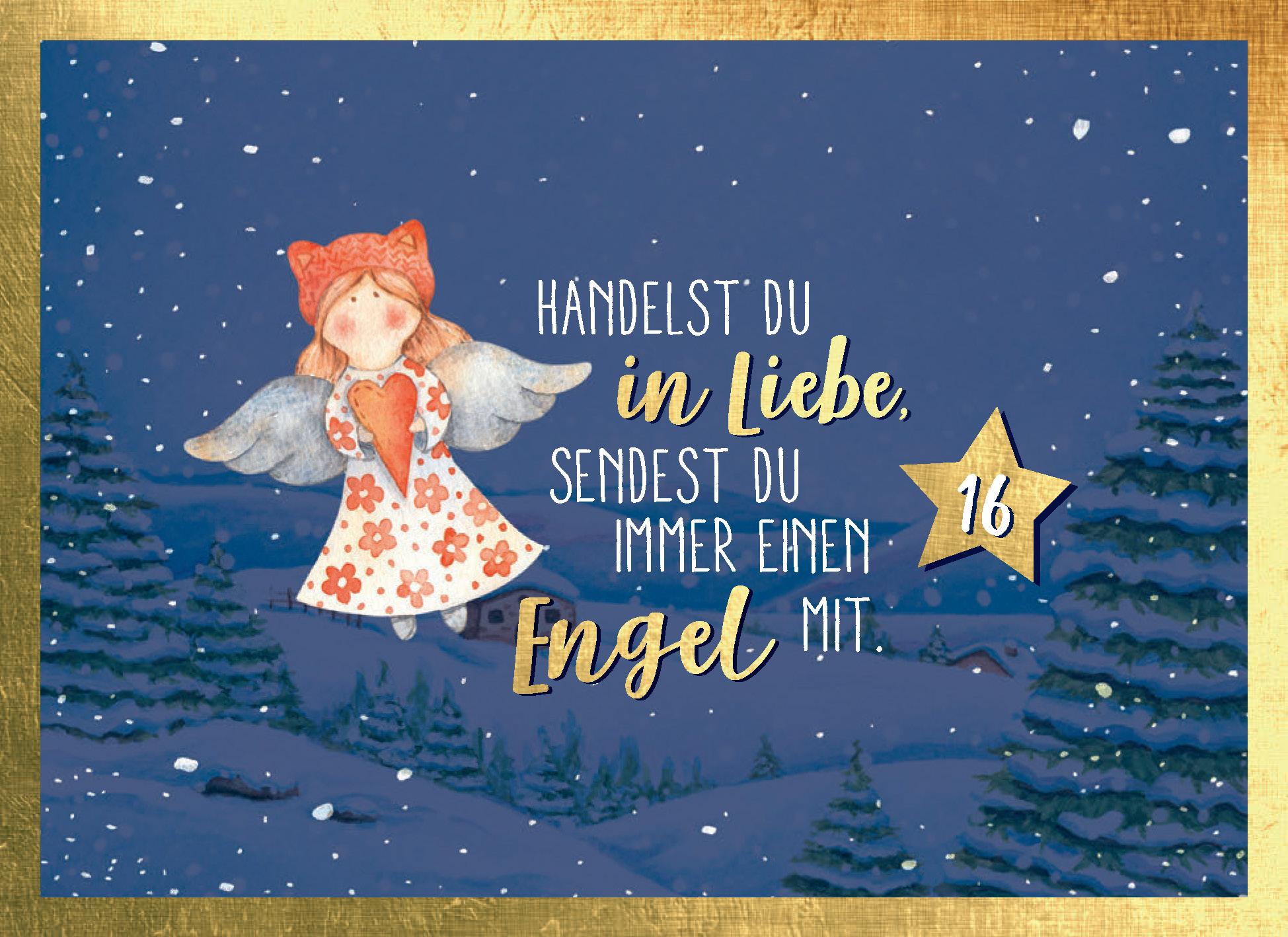 Beispielinhalt (Bild) Jeden Tag ein Schutzengel für dich | Adventskalender mit Aufsteller