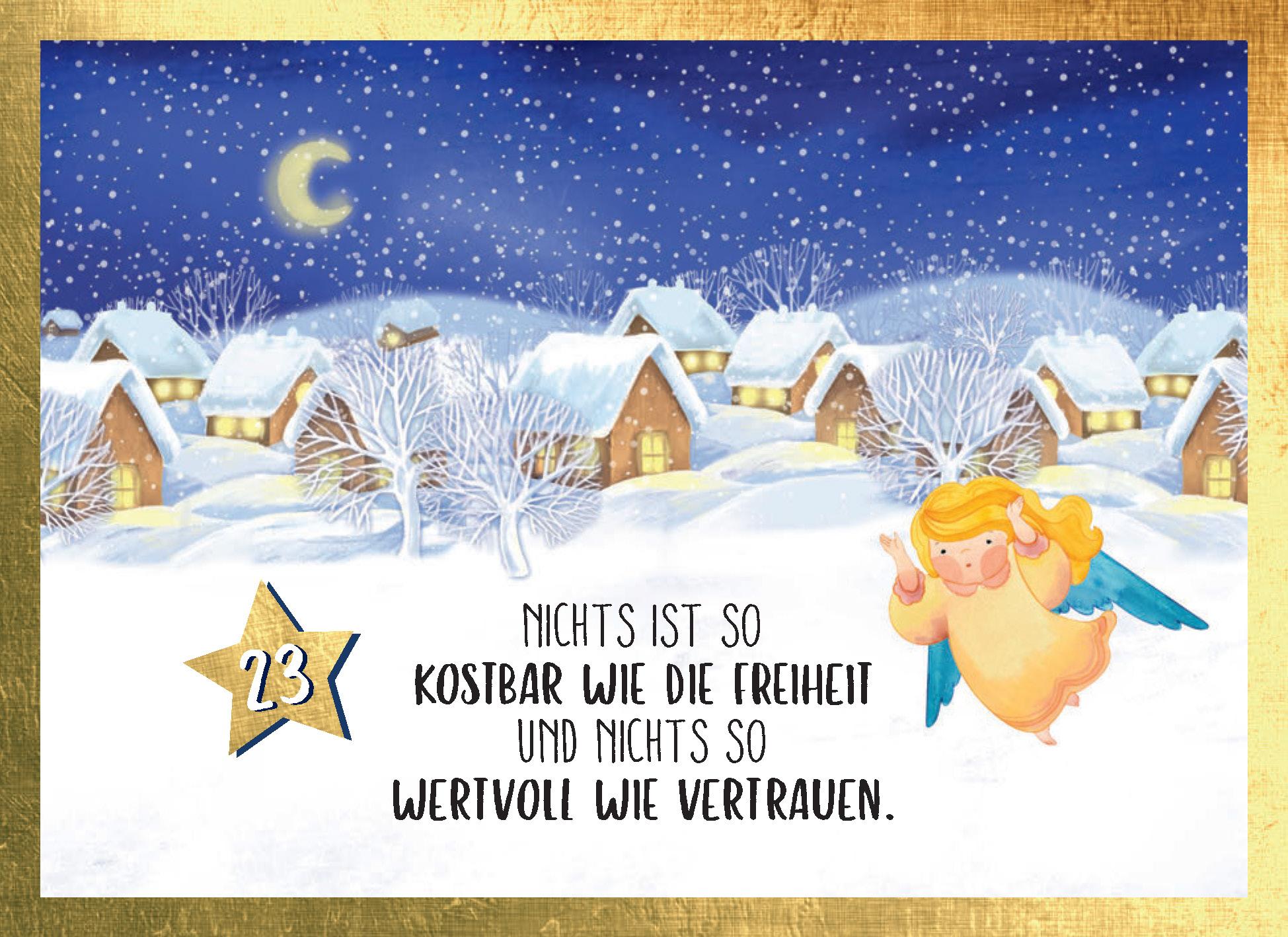 Beispielinhalt (Bild) Jeden Tag ein Schutzengel für dich | Adventskalender mit Aufsteller