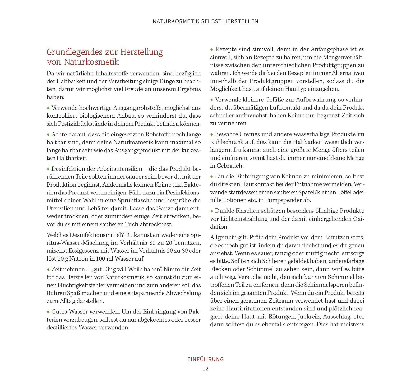 Beispielinhalt (Bild) Naturkosmetik selber machen