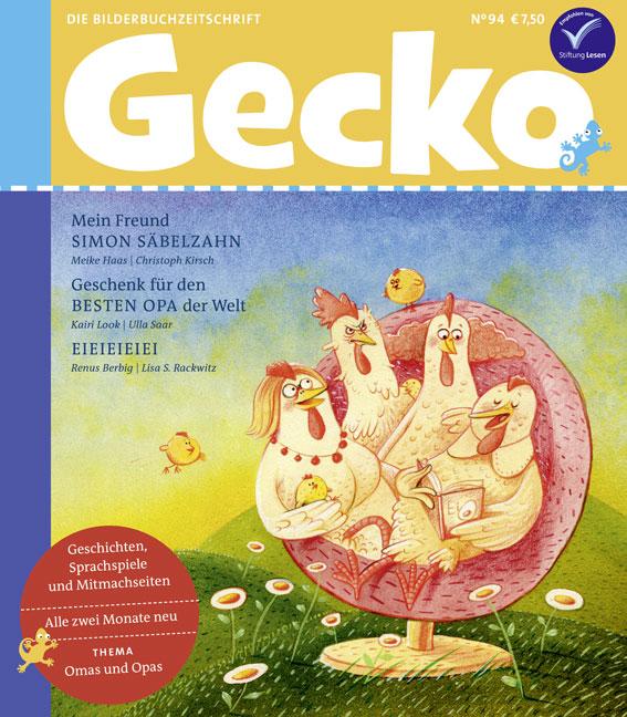 Vorderes Coverbild Gecko Kinderzeitschrift Band 94