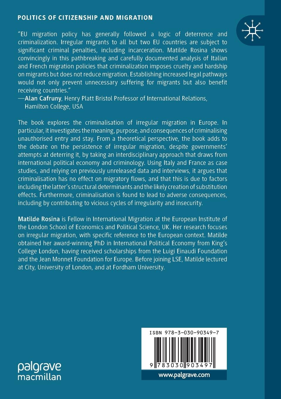 Rückseitencover The Criminalisation of Irregular Migration in Europe