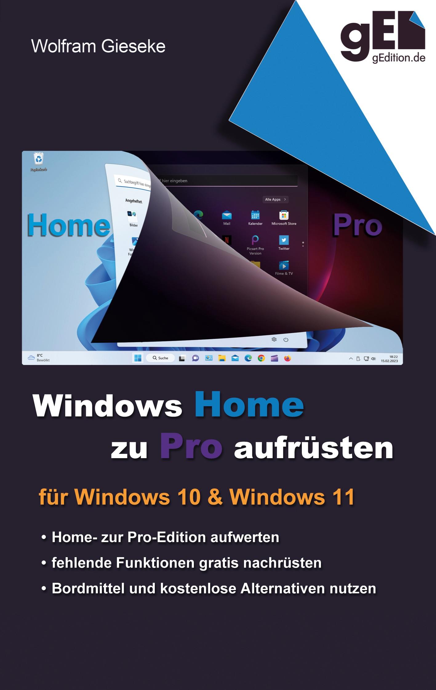 Vorderes Coverbild Windows Home zu Pro aufrüsten