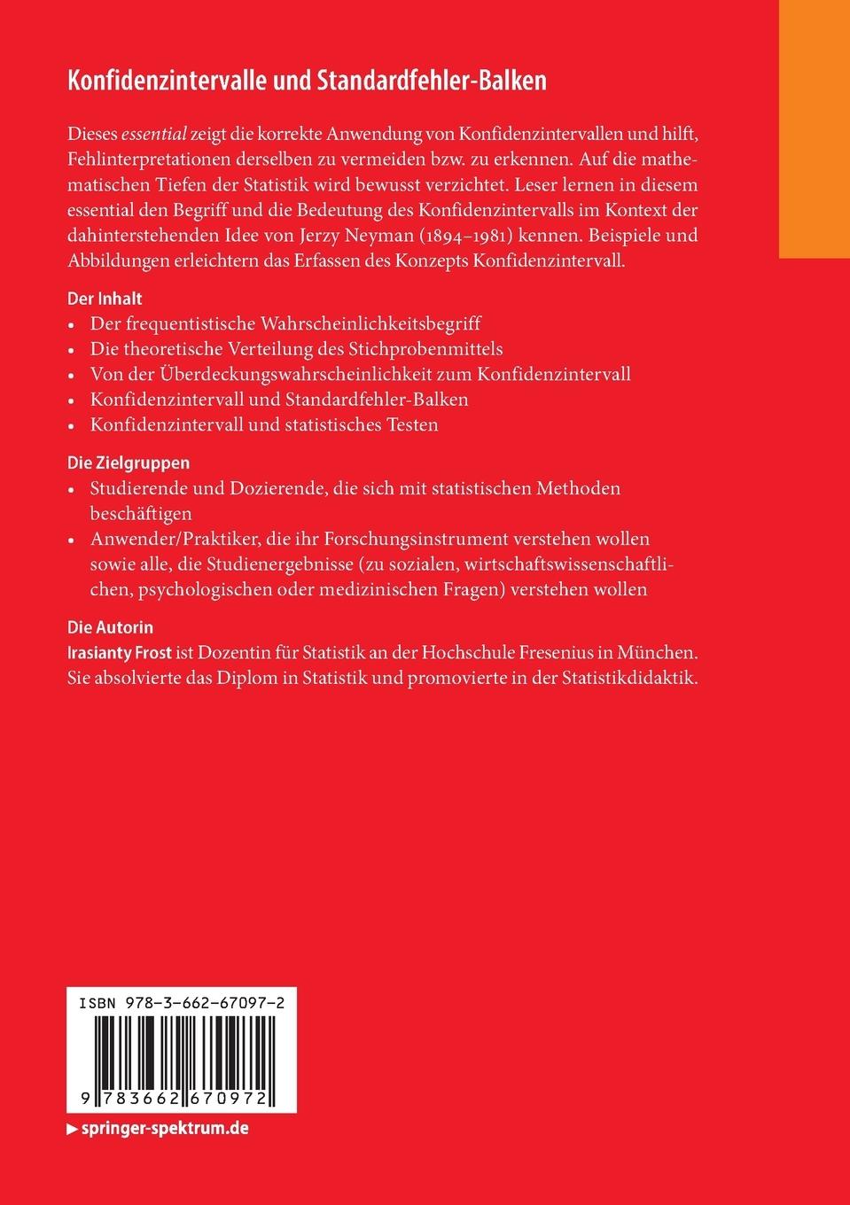 Rückseitencover Konfidenzintervalle und Standardfehler-Balken