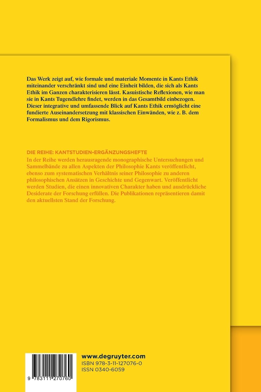 Rückseitencover Kants Ethik im Ganzen