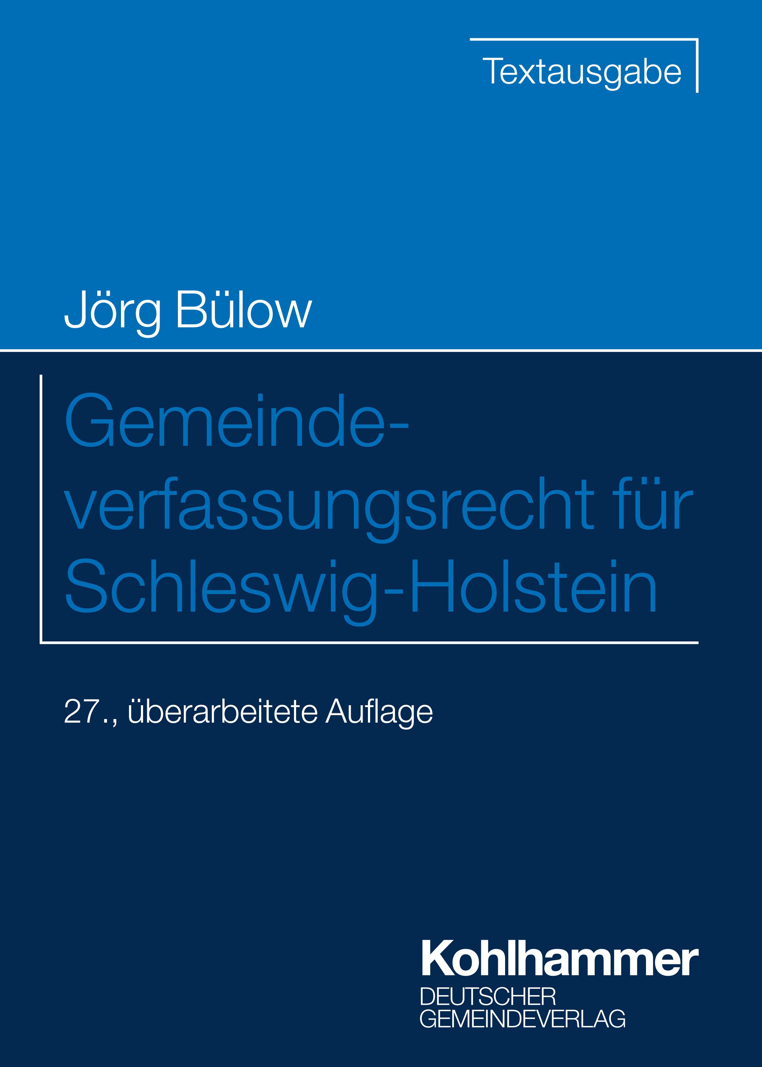 Vorderes Coverbild Gemeindeverfassungsrecht für Schleswig-Holstein