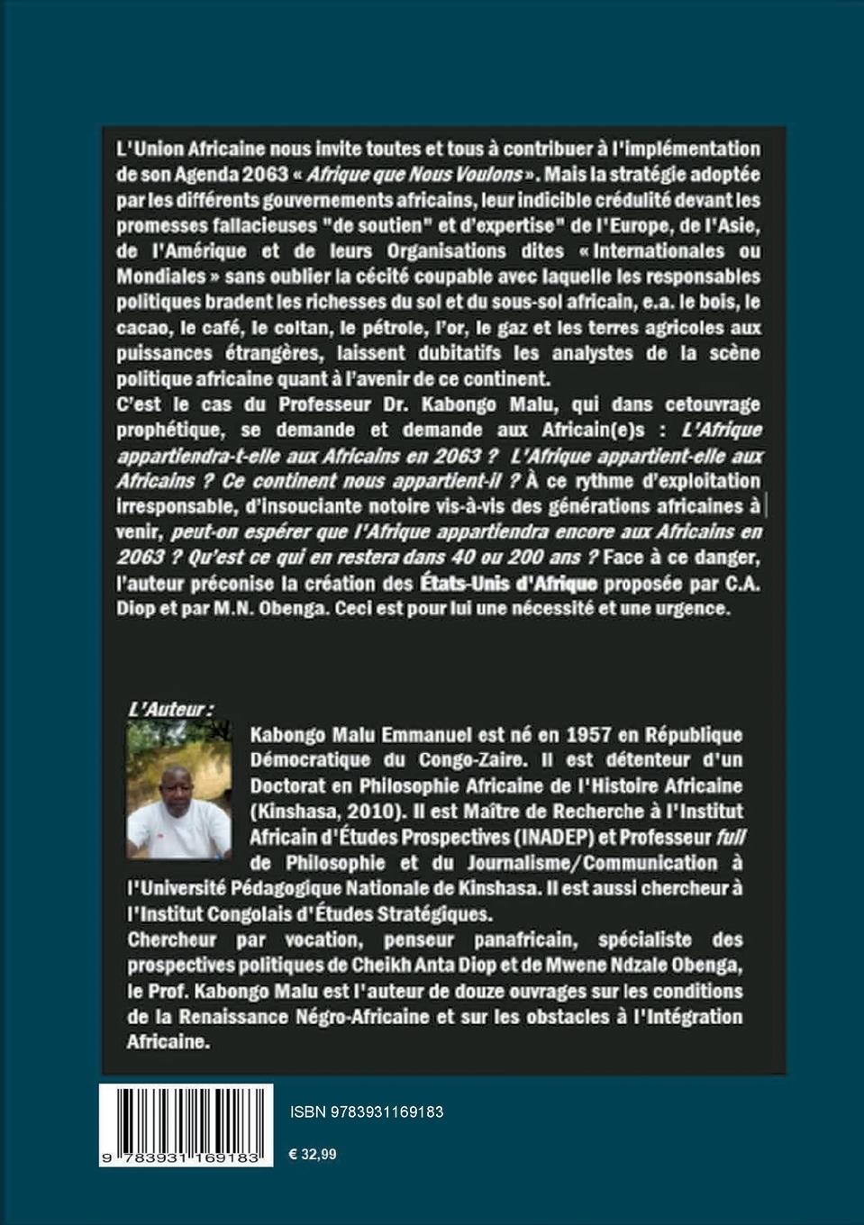 Rückseitencover L'Afrique appartiendra-t-elle aux Africains en 2063 ?