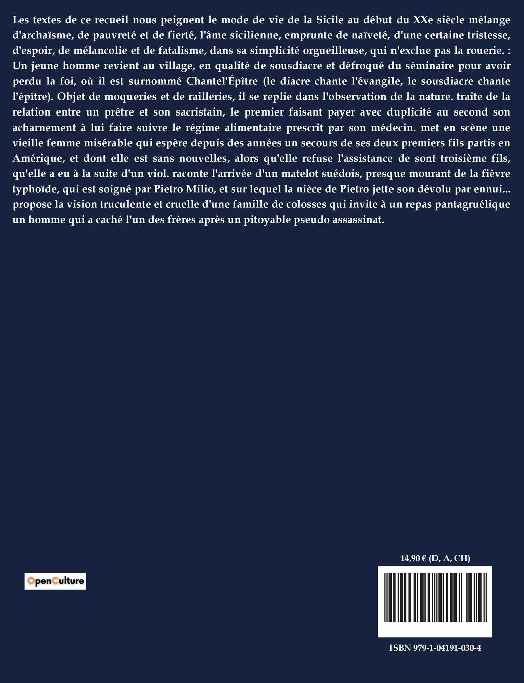 Rückseitencover Vieille Sicile  : Chante-l'Épitre - In Corpore vili - L'Autre Fils - L'Étranger - Une invitation à dîner