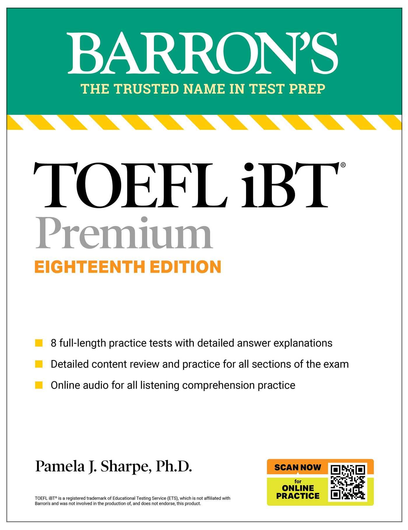 Vorderes Coverbild TOEFL iBT Premium with 8 Online Practice Tests + Online Audio, Eighteenth Edition