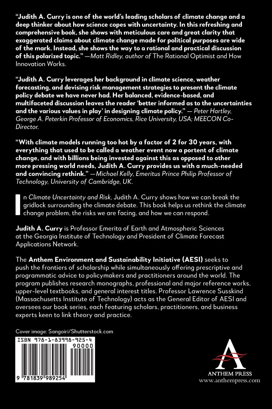 Rückseitencover Climate Uncertainty and Risk