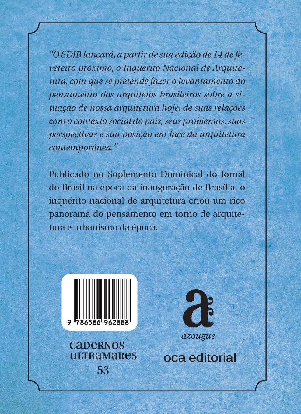 Rückseitencover Inquérito Nacional de Arquitetura