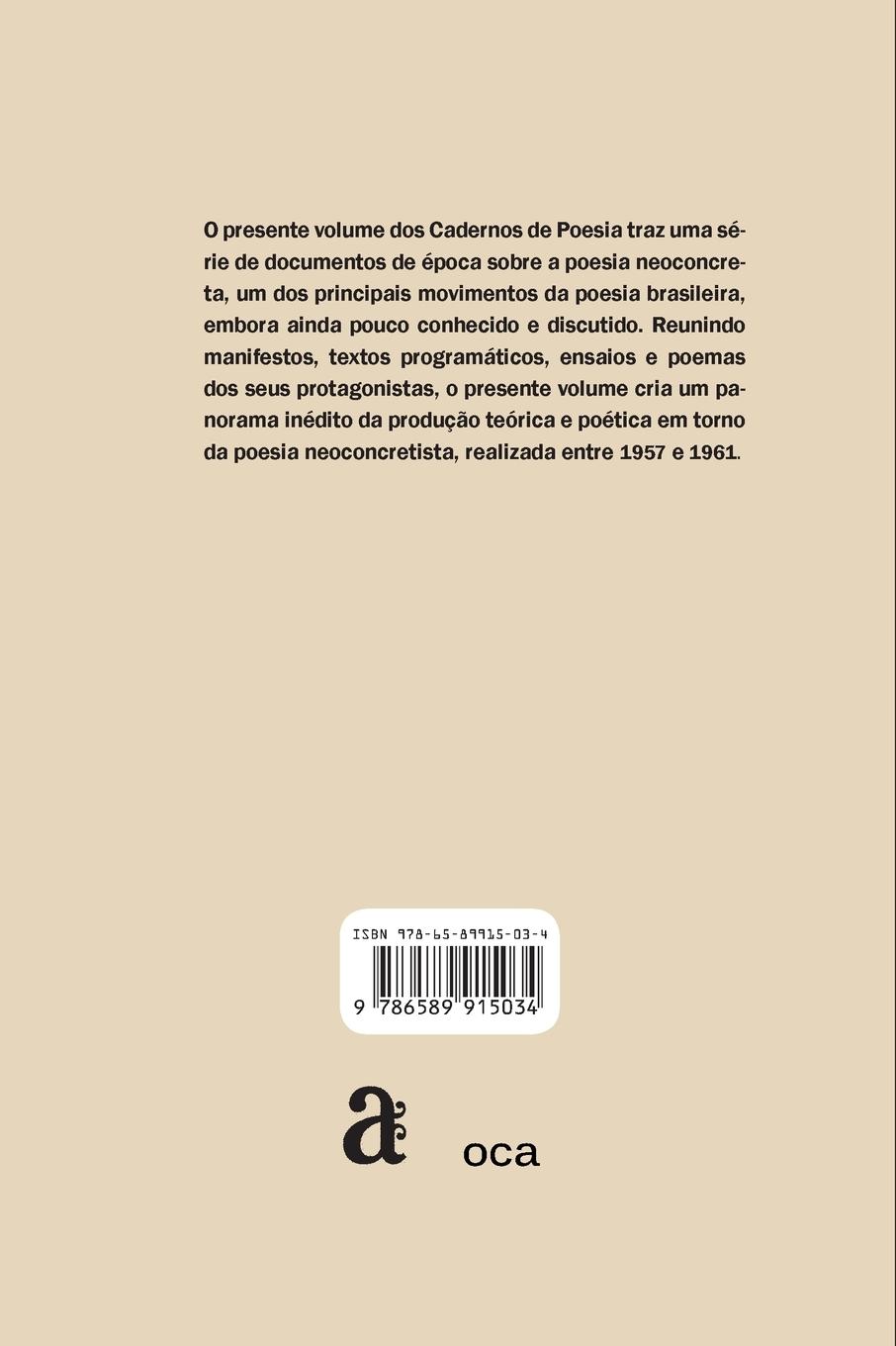 Rückseitencover Poesia neoconcreta