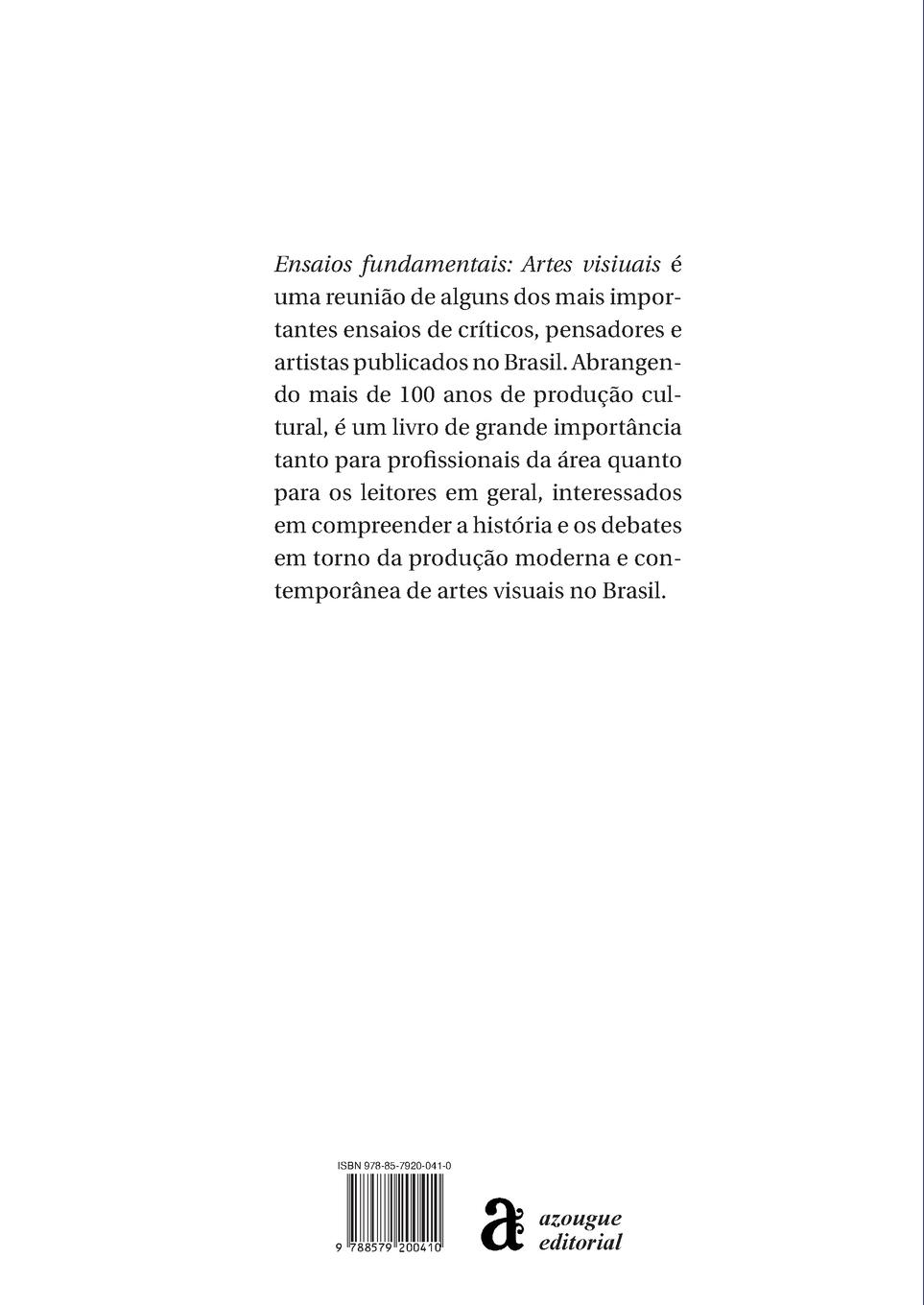 Rückseitencover Ensaios fundamentais - artes visuais