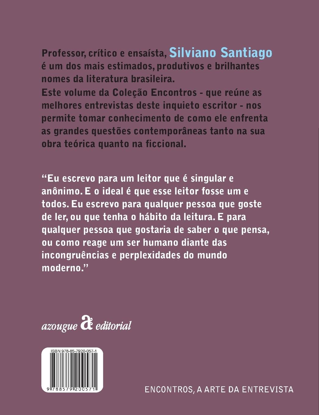 Rückseitencover Silviano Santiago - Encontros