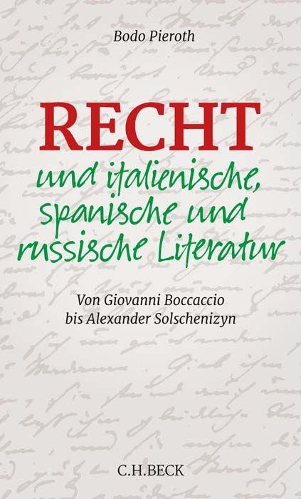 Vorderes Coverbild Recht und italienische, spanische und russische Literatur