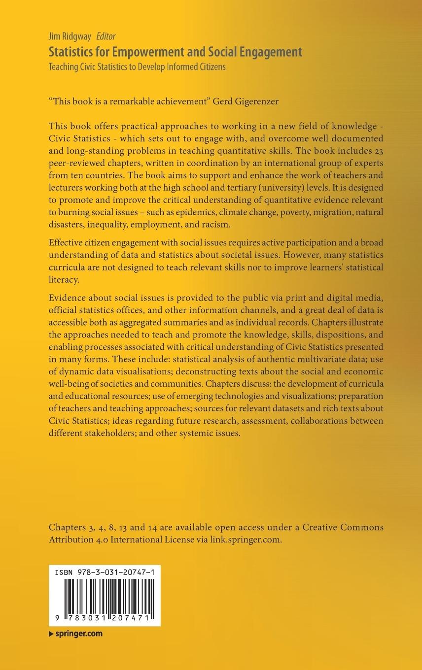 Rückseitencover Statistics for Empowerment and Social Engagement