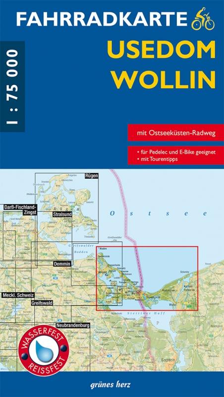 Vorderes Coverbild Fahrradkarte Usedom, Wollin