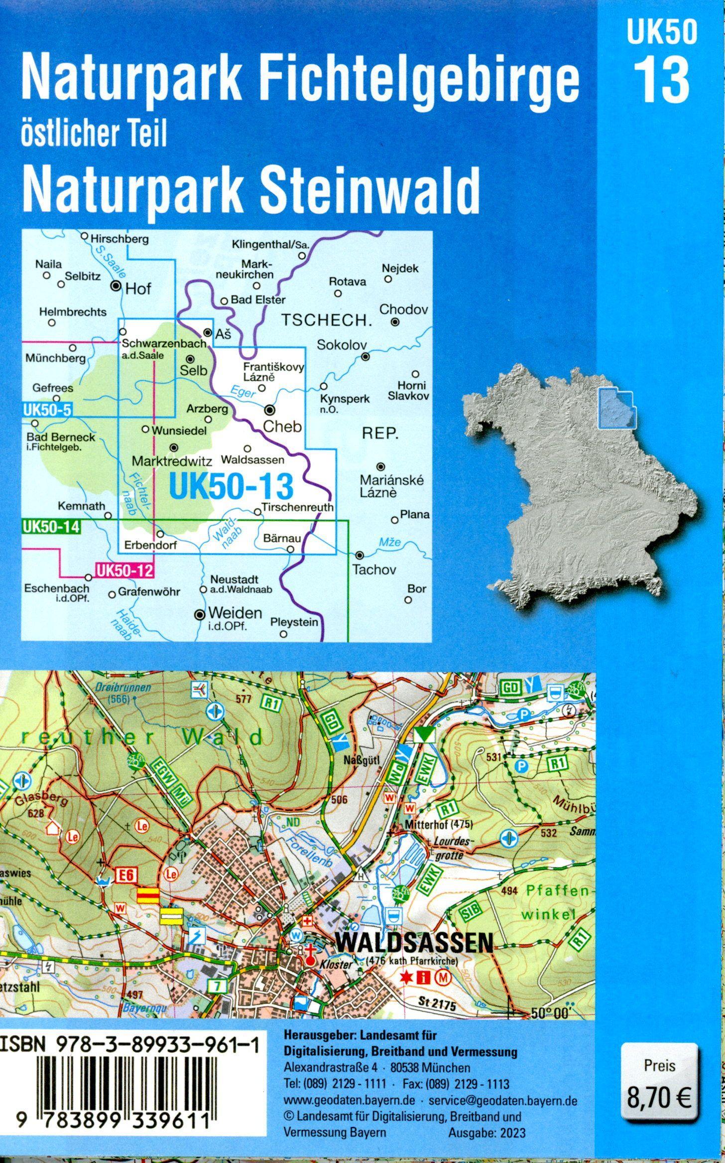 Beispielinhalt (Bild) UK50-13 Naturpark Fichtelgebirge, östlicher Teil, Naturpark Steinwald