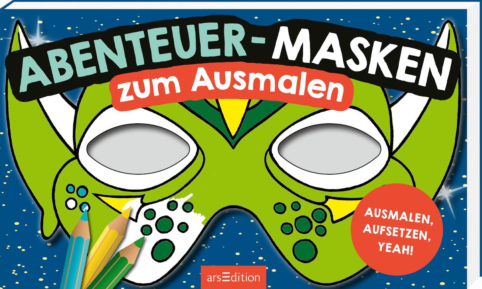 Vorderes Coverbild Abenteuer-Masken zum Ausmalen