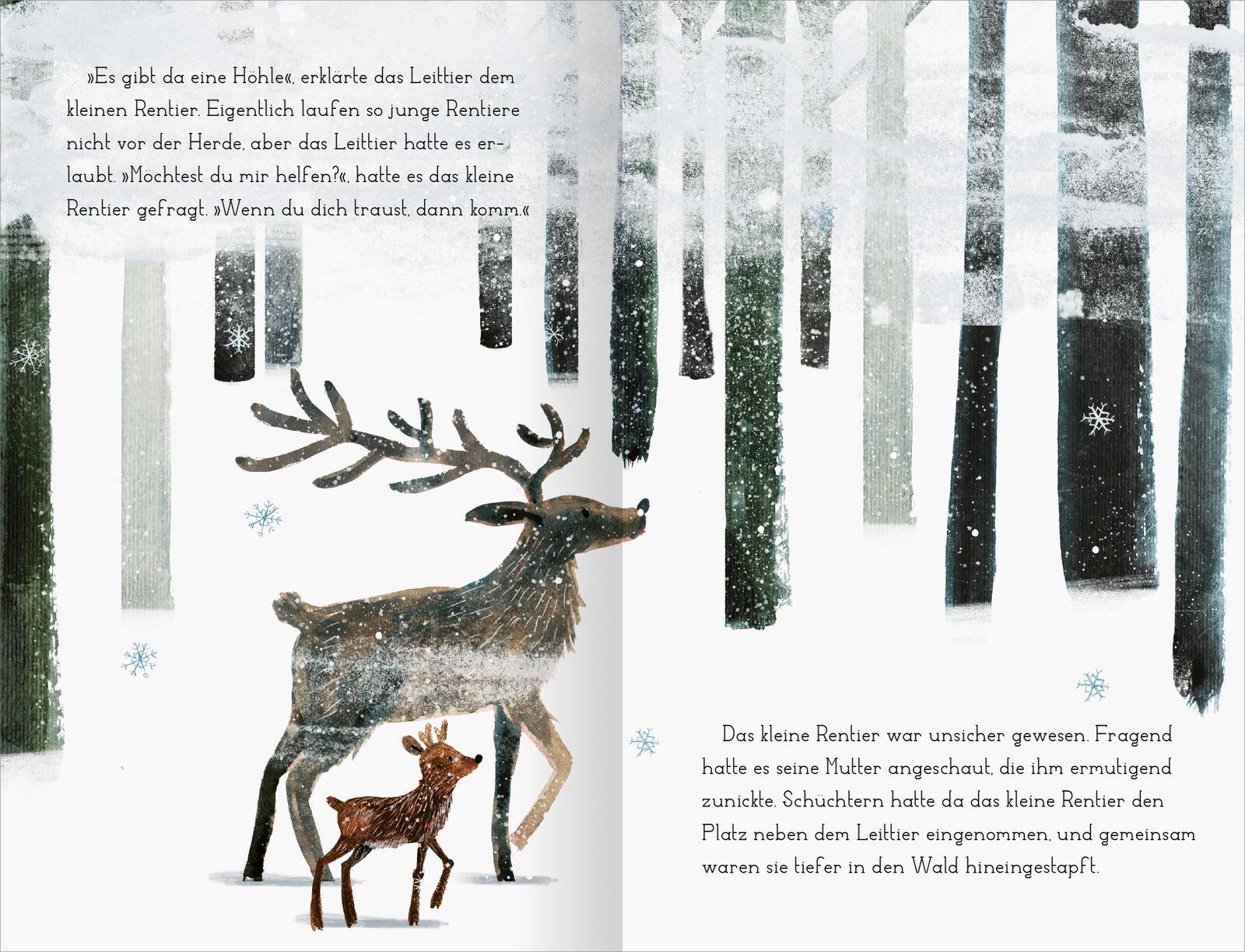 Beispielinhalt (Bild) Das kleine Rentier und das Rotkehlchen