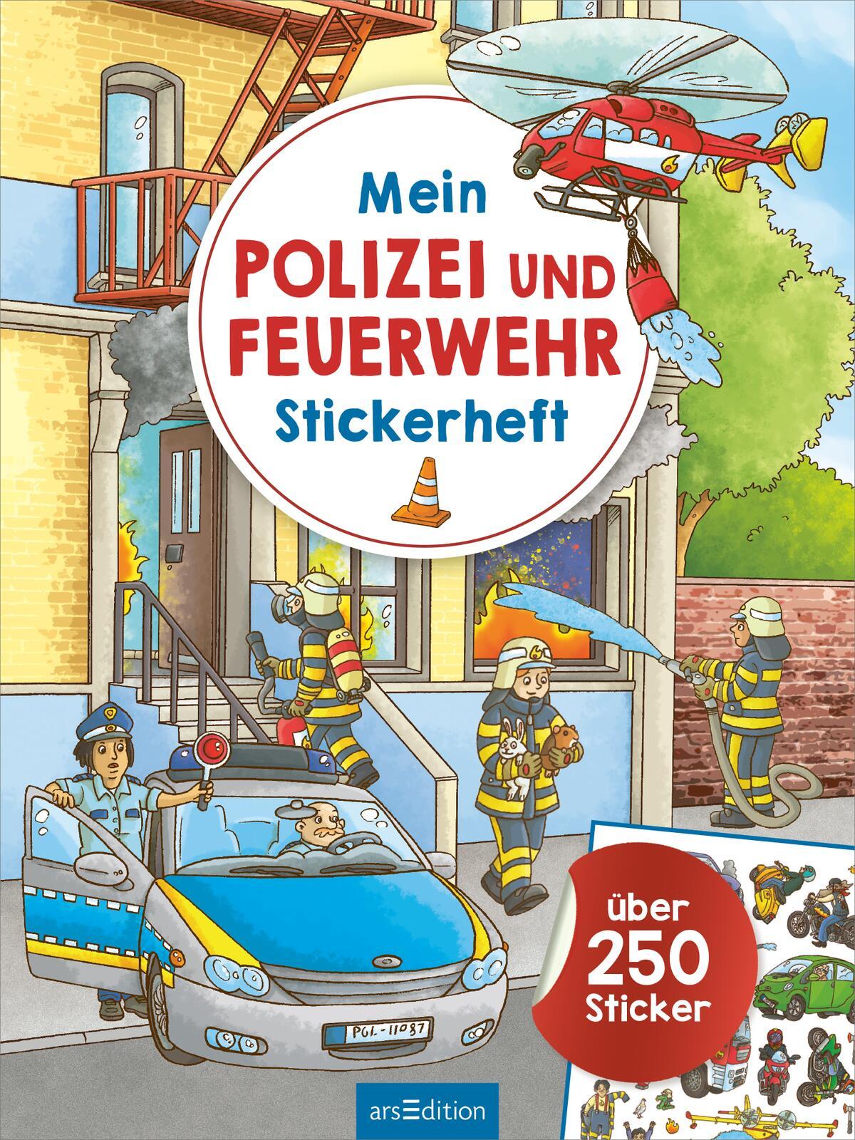 Beispielinhalt (Bild) Mein Polizei- und Feuerwehr-Stickerheft