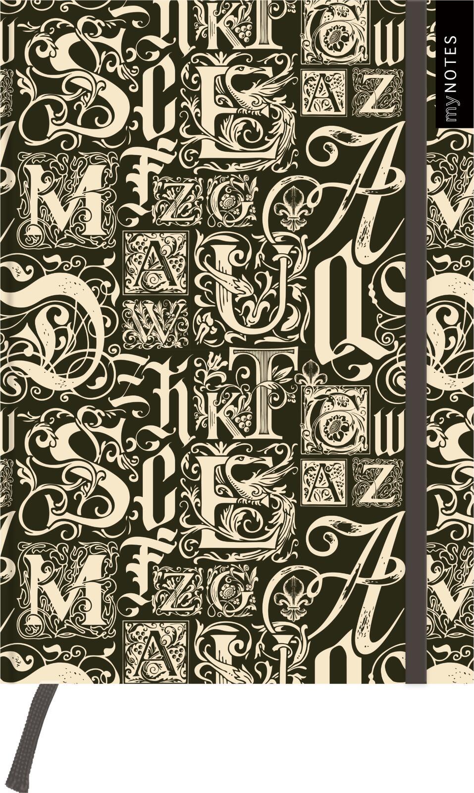 Beispielinhalt (Bild) myNOTES Notizbuch A5: Dark Academia Library