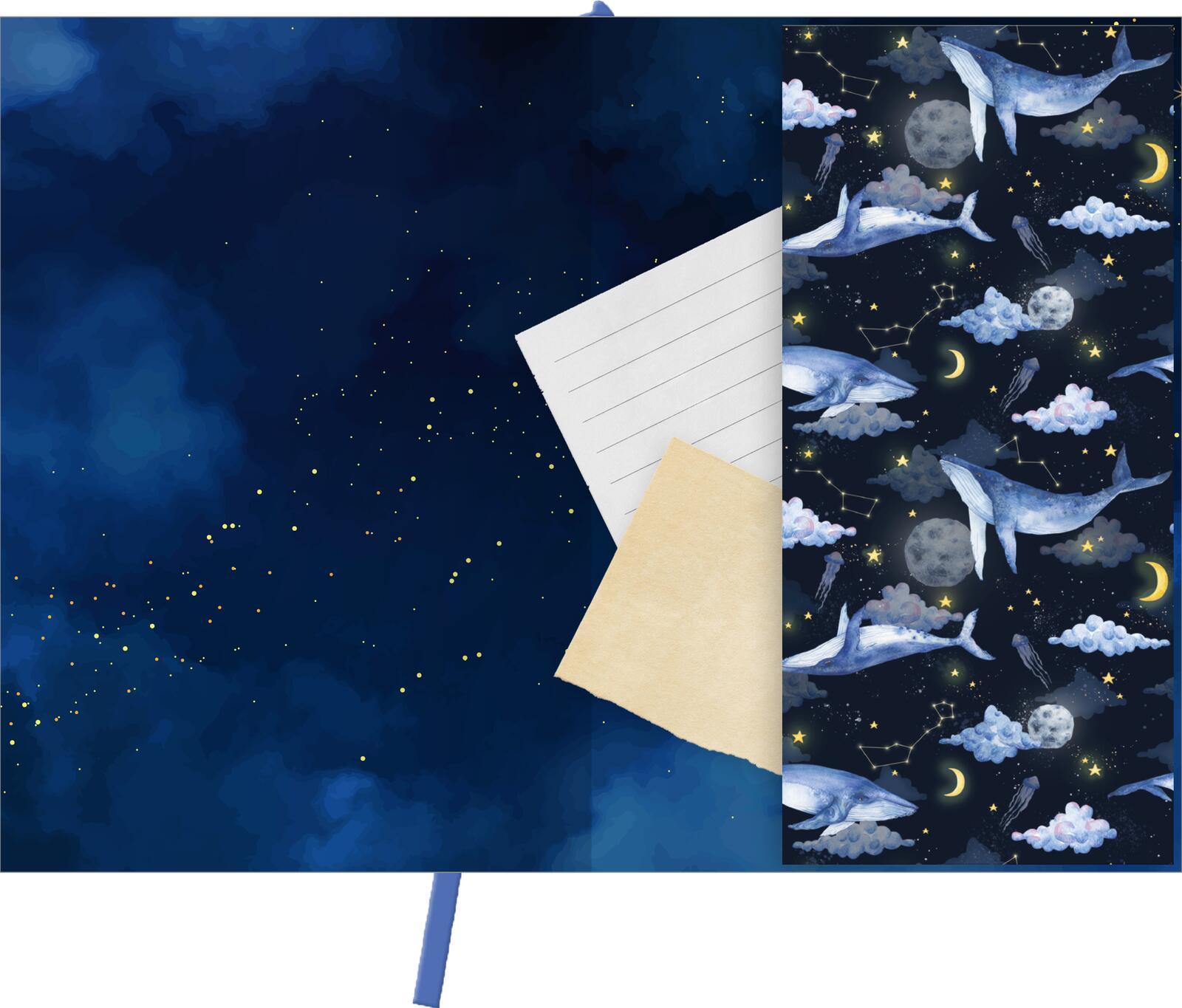 Beispielinhalt (Bild) myNOTES Notizbuch A5: Cosmic Whale