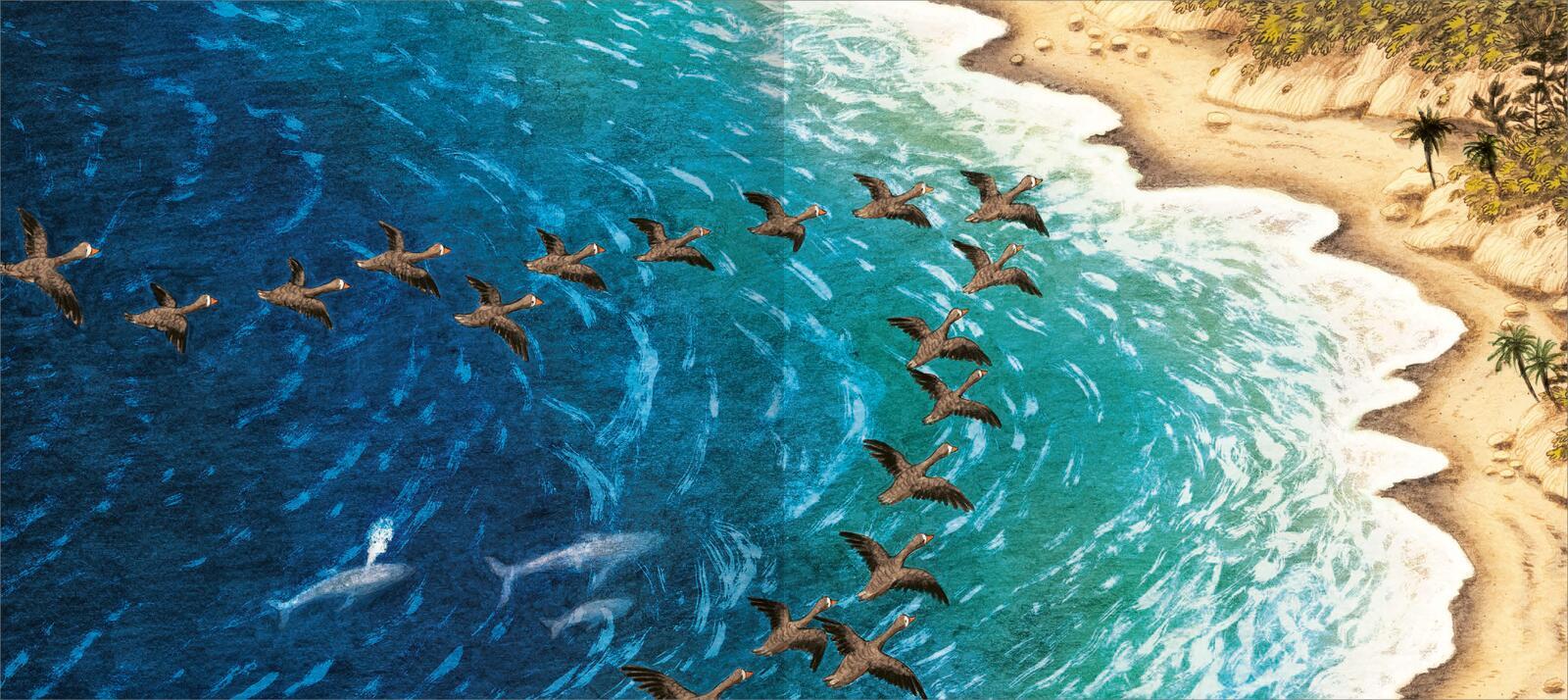 Beispielinhalt (Bild) Was macht die kleine Gans im Herbst?