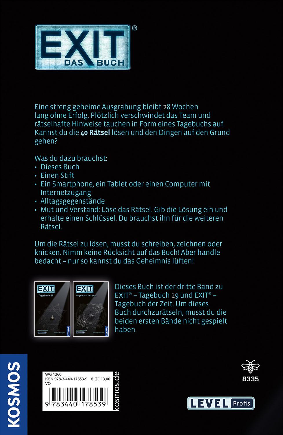 Rückseitencover EXIT® - Das Buch. Tagebuch der Ewigkeit