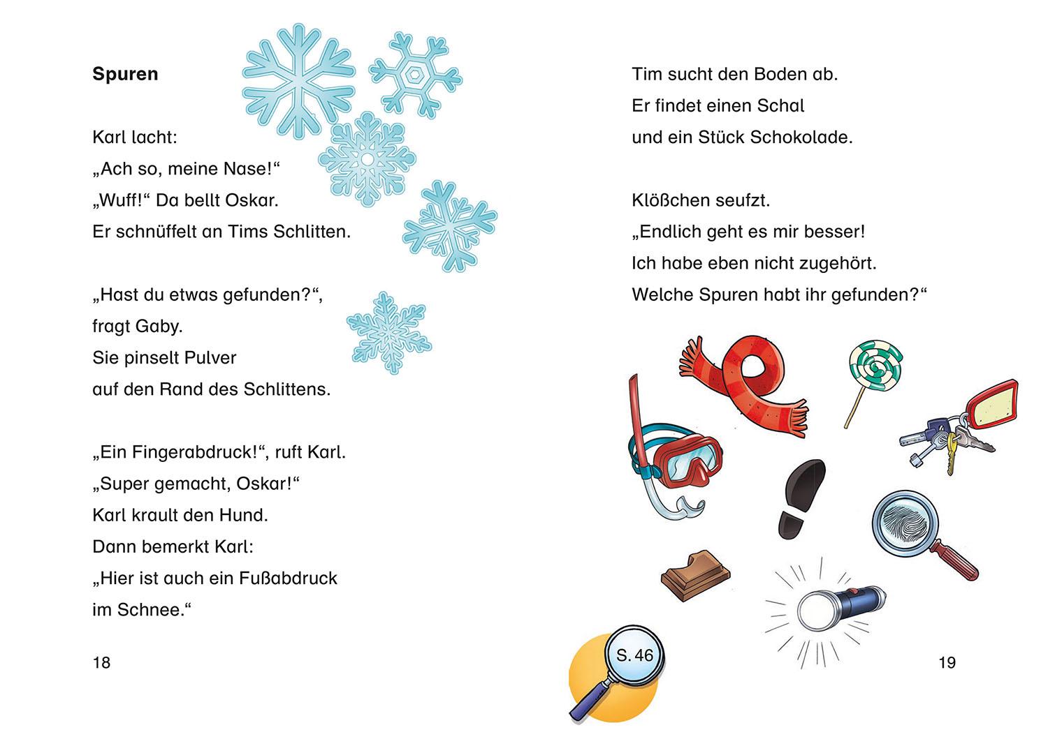 Beispielinhalt (Bild) TKKG Junior, Bücherhelden 1. Klasse, Rettet Weihnachten!