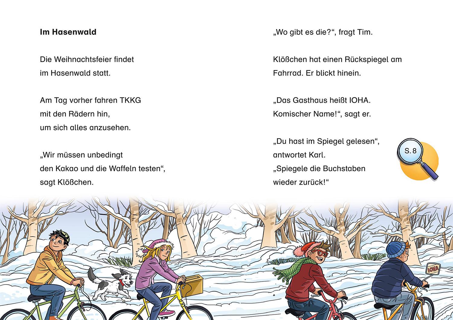 Beispielinhalt (Bild) TKKG Junior, Bücherhelden 1. Klasse, Rettet Weihnachten!