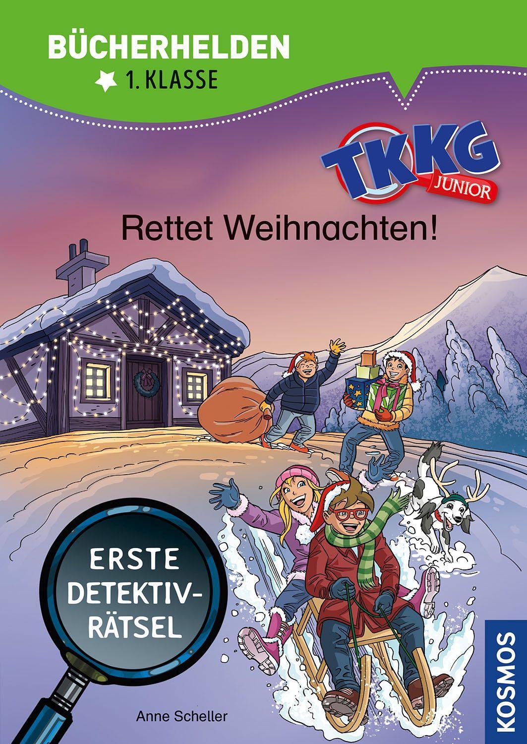 Vorderes Coverbild TKKG Junior, Bücherhelden 1. Klasse, Rettet Weihnachten!