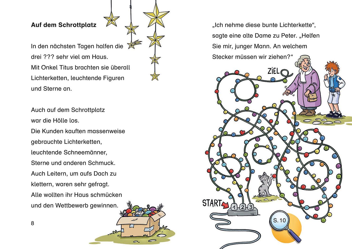Beispielinhalt (Bild) Die drei ??? Kids, Bücherhelden 2. Klasse, Die Weihnachtsräuber