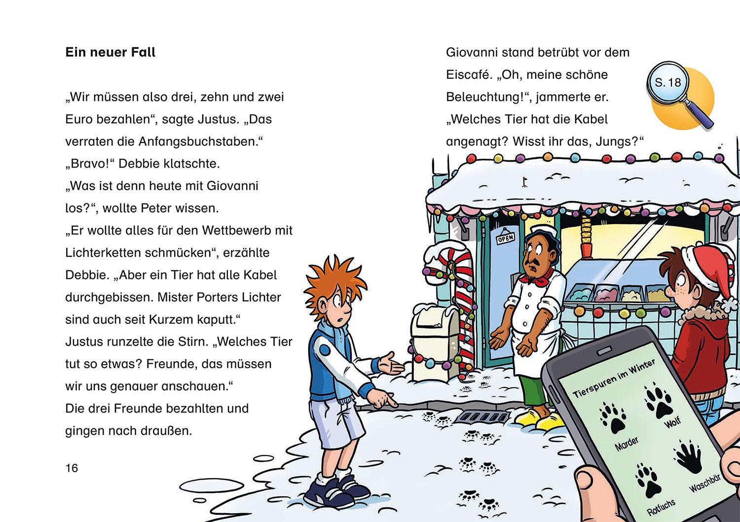 Beispielinhalt (Bild) Die drei ??? Kids, Bücherhelden 2. Klasse, Die Weihnachtsräuber