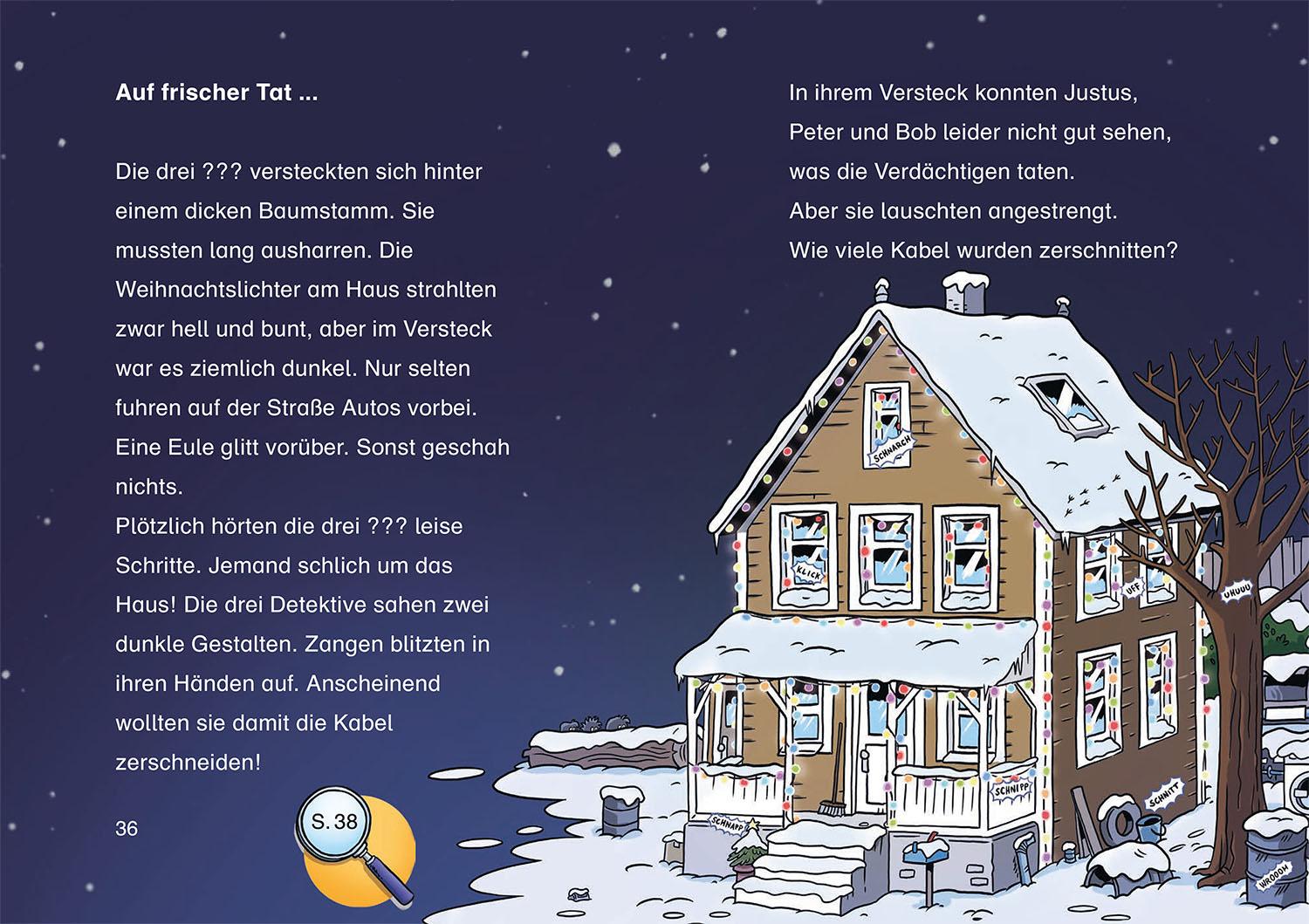 Beispielinhalt (Bild) Die drei ??? Kids, Bücherhelden 2. Klasse, Die Weihnachtsräuber