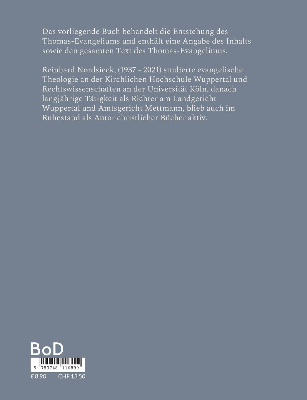 Rückseitencover Das Thomas-Evangelium