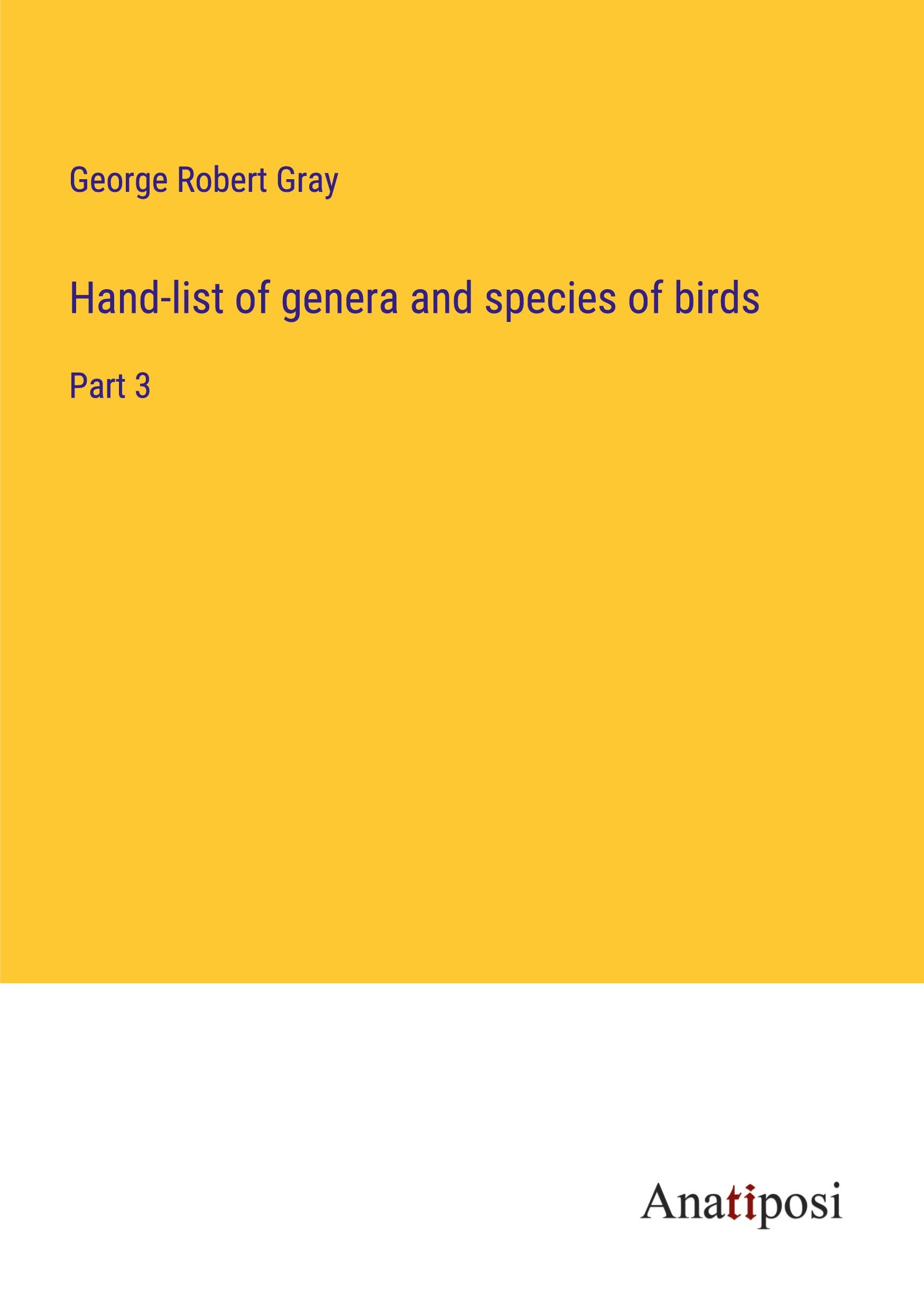 Vorderes Coverbild Hand-list of genera and species of birds