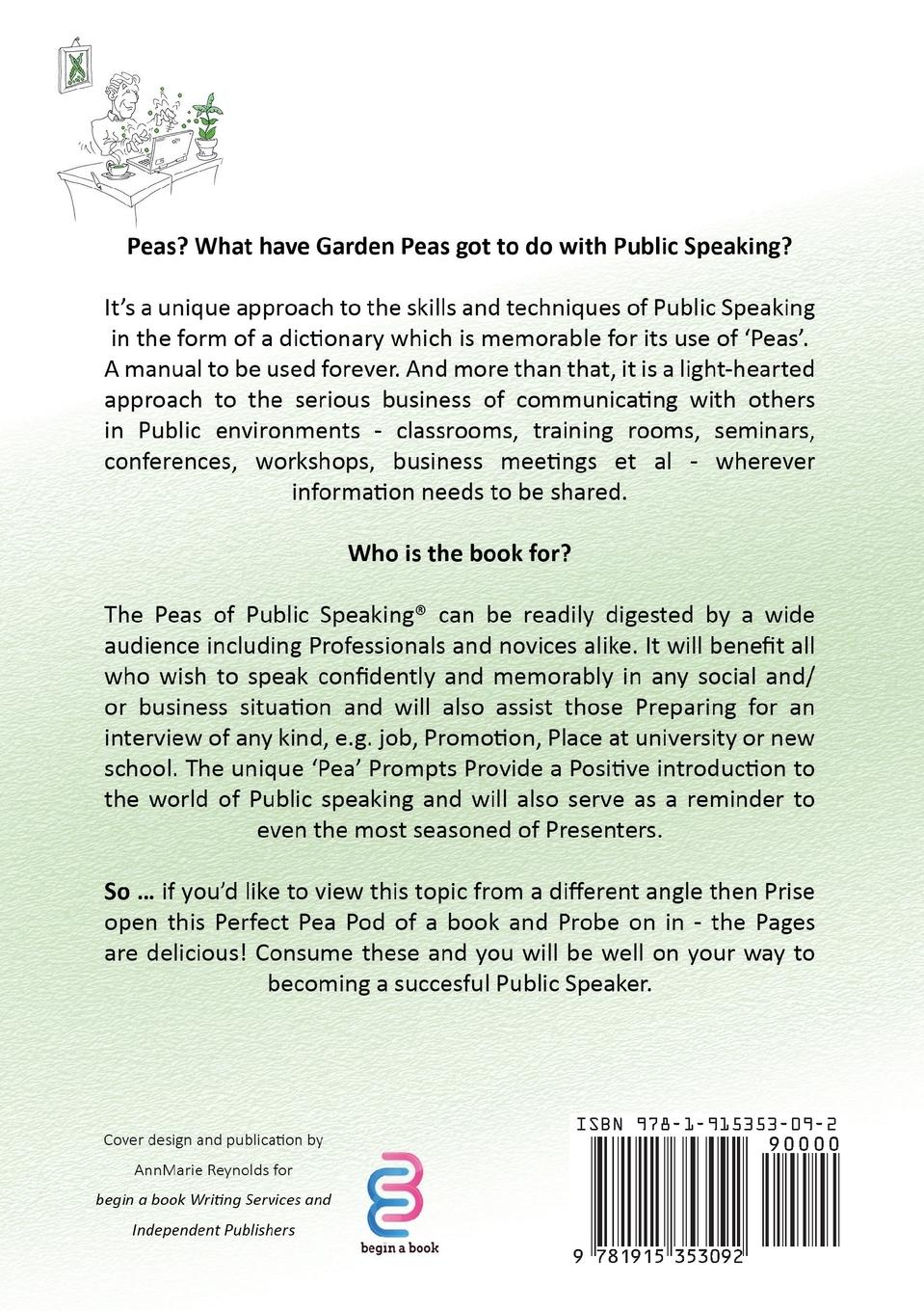 Rückseitencover The Peas of Public Speaking - A Dictionary of Public Speaking Skills and Techniques