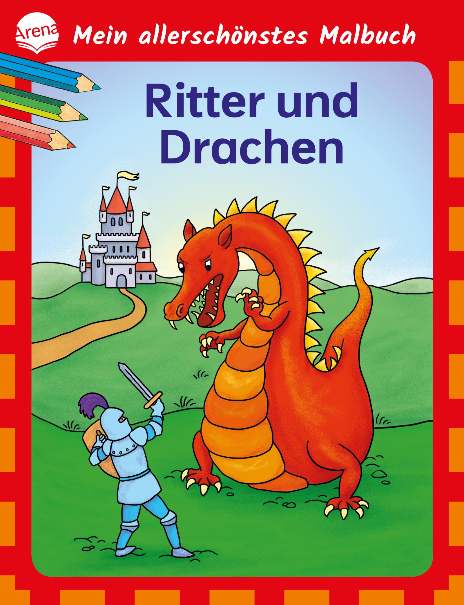 Vorderes Coverbild Mein allerschönstes Malbuch. Ritter und Drachen