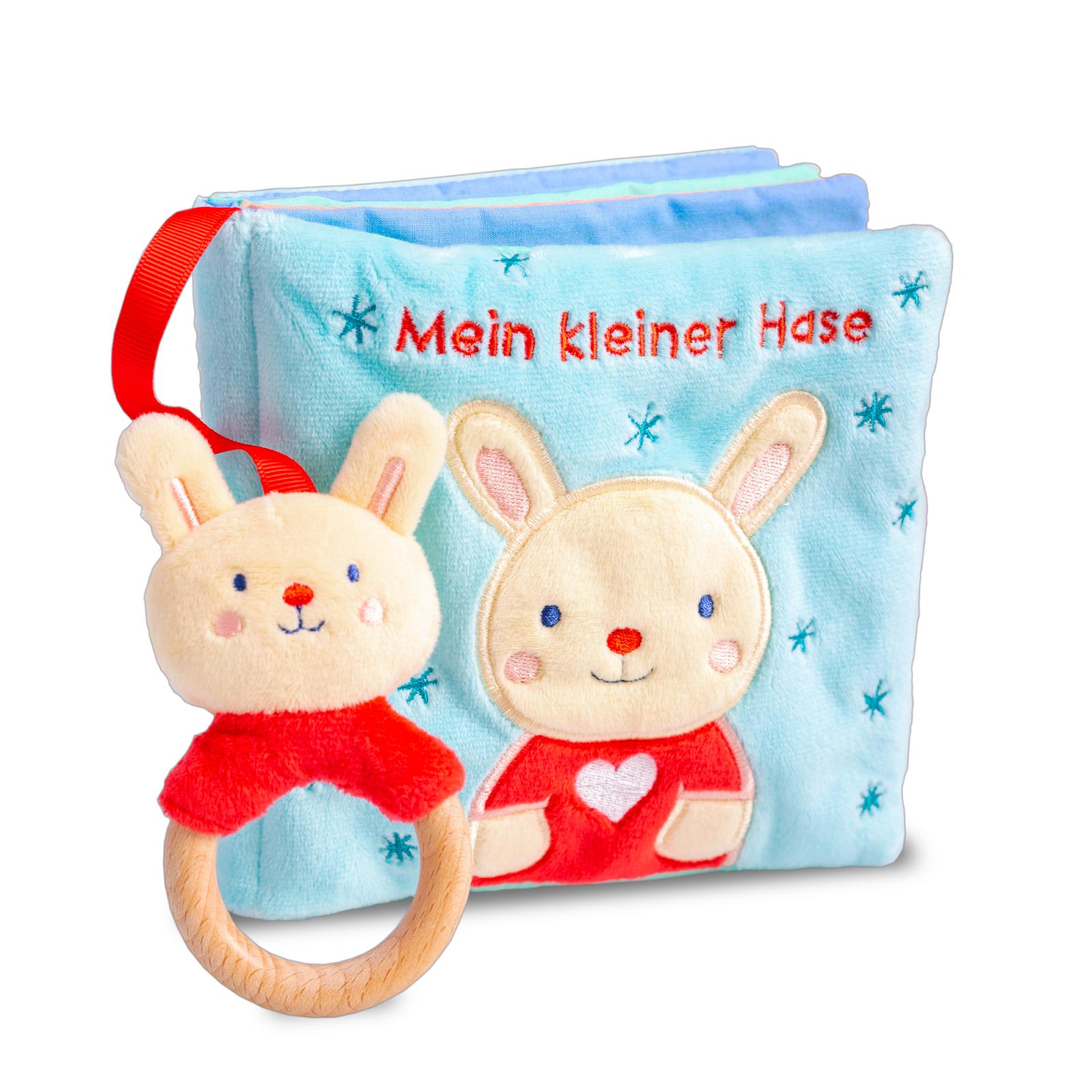 Vorderes Coverbild Mein liebstes Kuschelbuch mit echtem Holzbeißring. Mein kleiner Hase