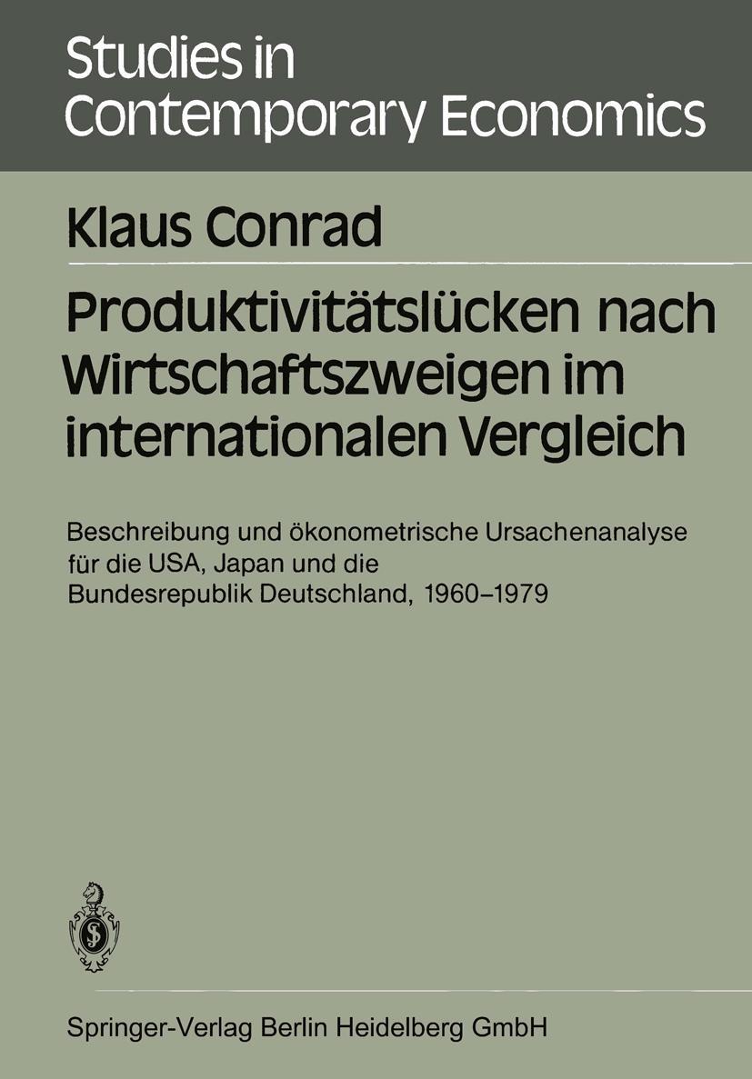 Vorderes Coverbild Produktivitätslücken nach Wirtschaftszweigen im internationalen Vergleich