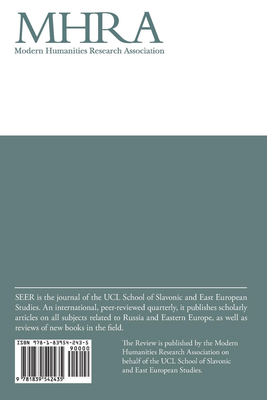 Rückseitencover Slavonic & East European Review (100