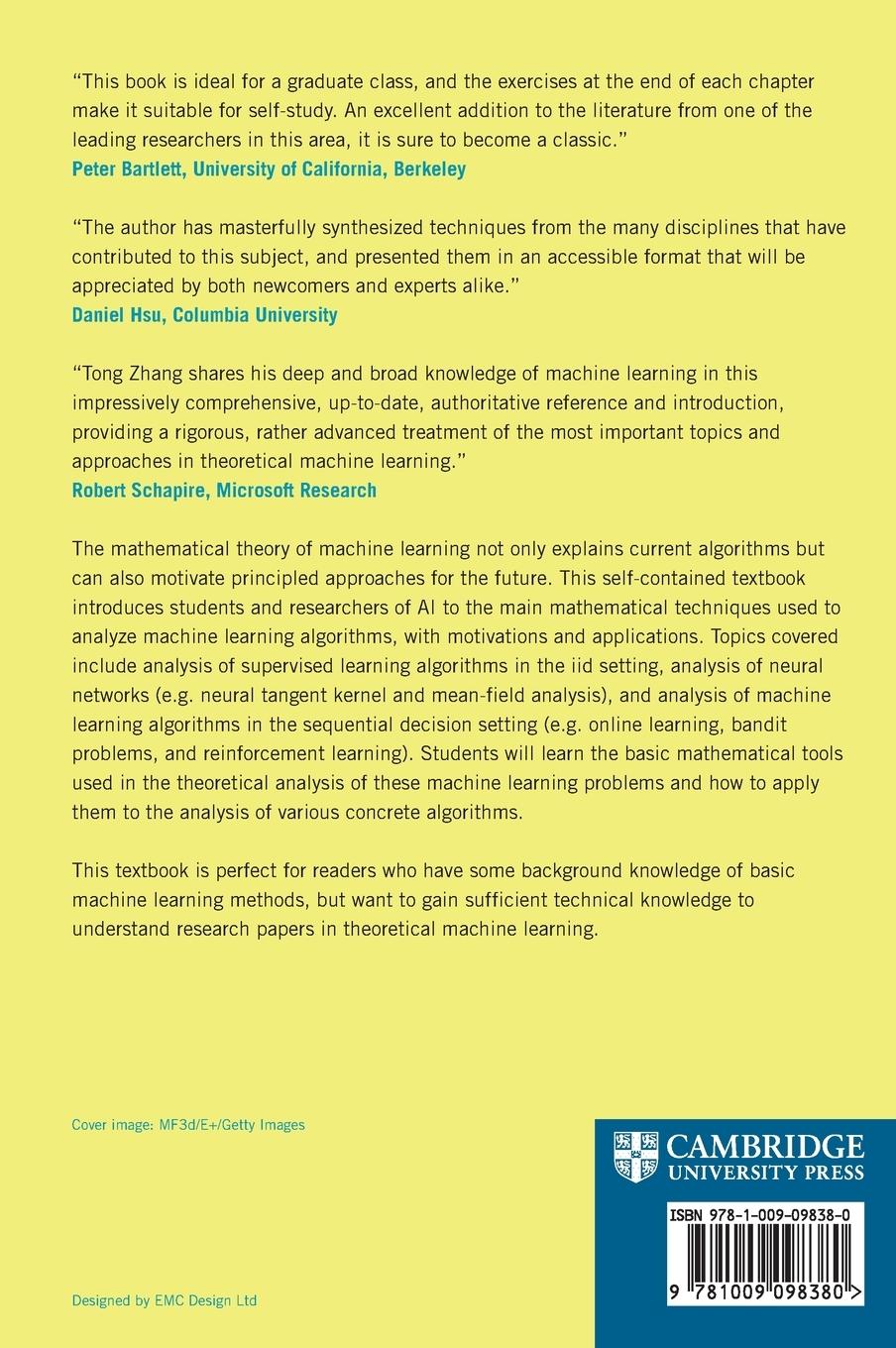 Rückseitencover Mathematical Analysis of Machine Learning Algorithms