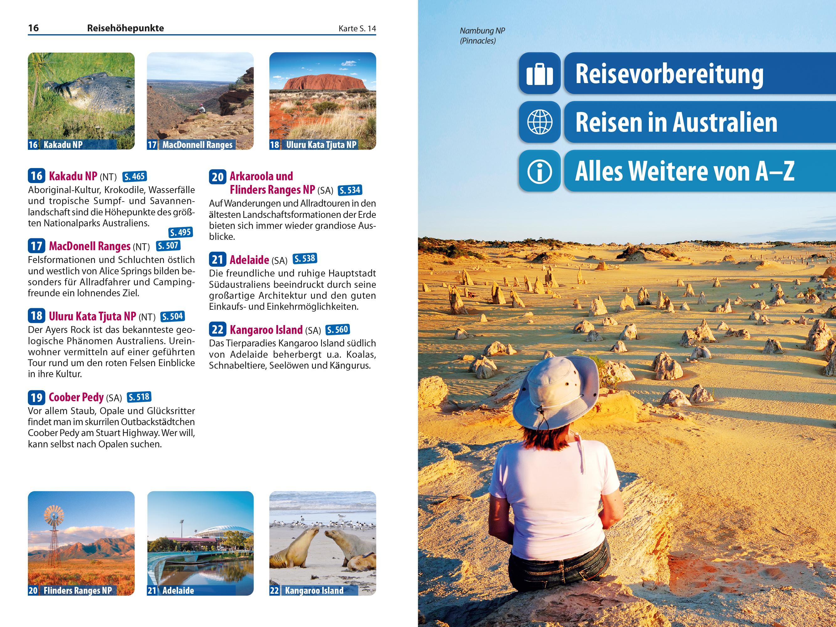 Beispielinhalt (Bild) Reise Know-How Reiseführer Australien - Westen und Zentrum